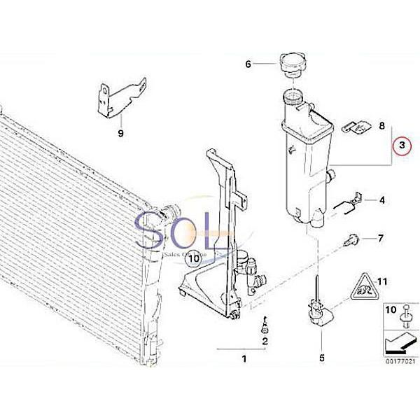 BMW E46 E83 X3 E53 X5 ラジエーター エクスパンションタンク リザーバータンク 318i 320i 323i 325i 328i 330i 2.5i 3.0i 17117573781｜solltd｜02