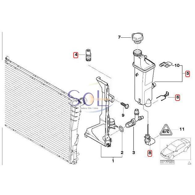 BMW BMW E46 ラジエーター サブタンク + クーラント レベルセンサー +