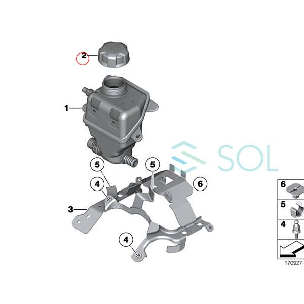 BMW F01 F02 G11 G12 G15 G16 ラジエーター サブタンクキャップ 740i 740e 740Li 740Le 750i 750Li 760Li 840i 840dX M850iX 17117639024｜solltd｜03