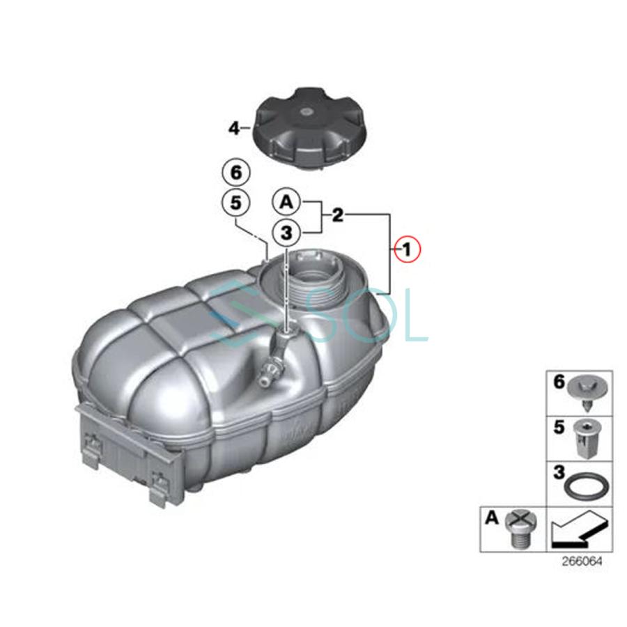 BMW F30 F31 F34 F32 F33 F36 ラジエーター エクスパンションタンク サブタンク リザーバータンク 320d 335i 435i 17137642160｜solltd｜04