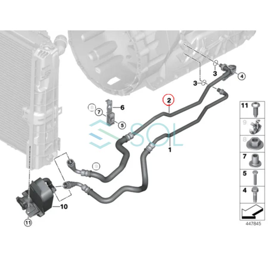 BMW E82 E88 E90 E91 E92 E84 X4 オイルクーラーホース リターンライン