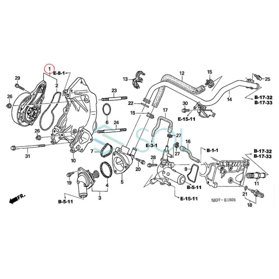 ホンダ（HONDA） ステップワゴン RF3 ウォーターポンプ 19200PNA003 18