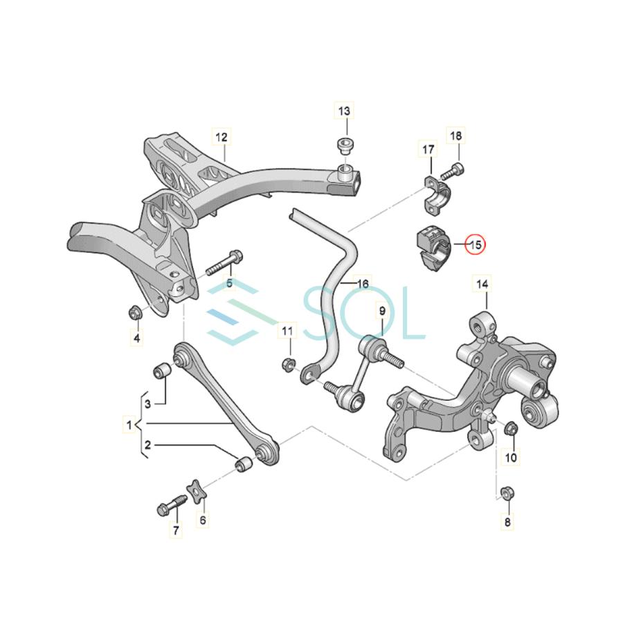 アウディ　A4　8K　ブッシュ　一式　リアスタビライザー アウディA48Kブッシュ一式リアスタビライザー