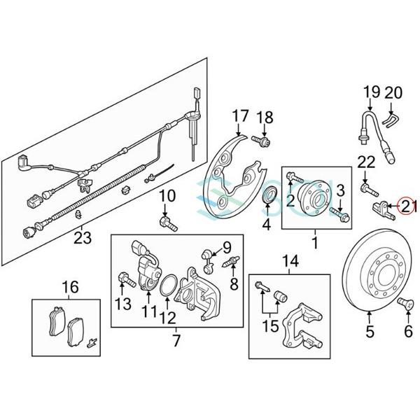 アウディ Q3(8U) 1.4 2.0 リア スピードセンサー ABSセンサー 左側 1K0927807A WHT003859B