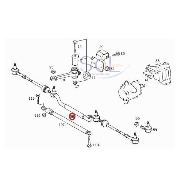 Mercedes-Benz ベンツ W202 W208 ステアリング ドラッグリンク C240 