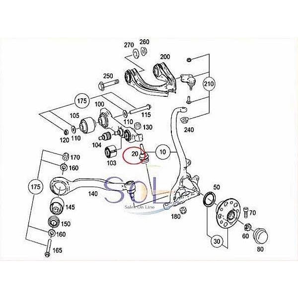 ベンツ W219 フロント ロアアーム ボールジョイント 左右セット CLS350 CLS500 CLS550 CLS63 CLS63 2113300435 2113300235 出荷締切18時｜solltd｜02