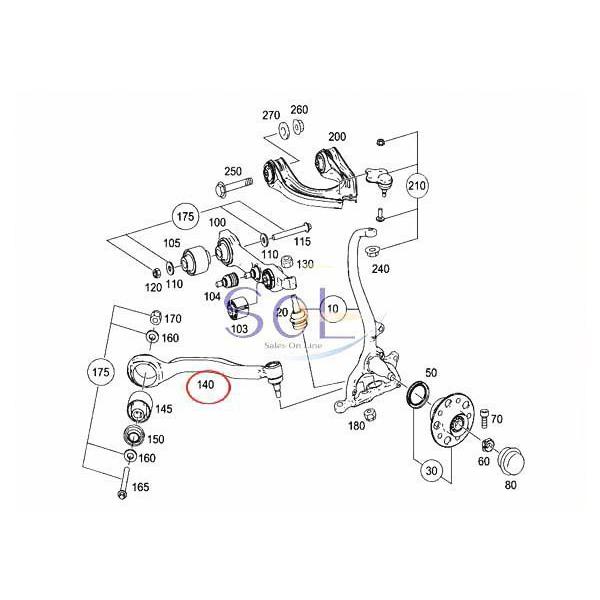 ベンツ W219 フロント ラジアスアーム ストラットアーム ブッシュ付 右側 CLS350 CLS500 CLS55 CLS63 2113304411 2113301211 2113301611｜solltd｜02