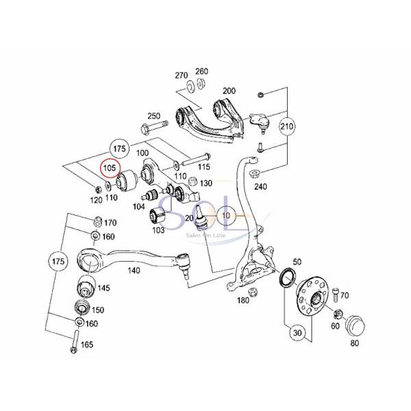 ベンツ R230 R231 フロント ロアアーム ブッシュ 左右セット SL350 SL500 SL600 SL63 SL65 2113331114 出荷締切18時｜solltd｜02