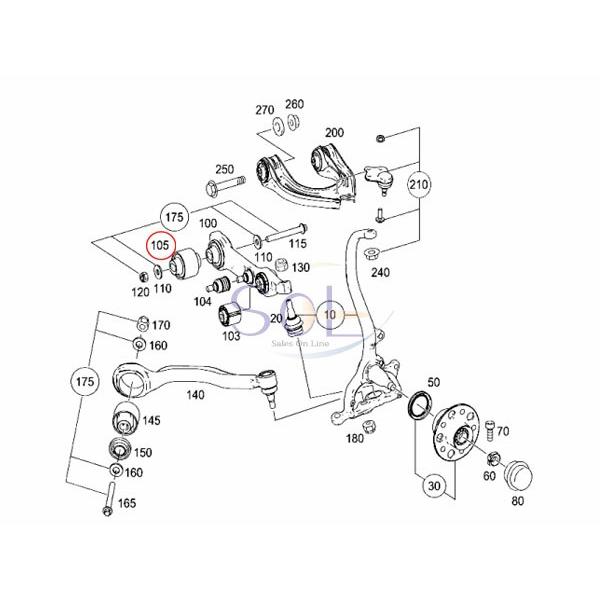 Mercedes-Benz ベンツ W204 R171 R172 フロント ロアアーム ブッシュ 