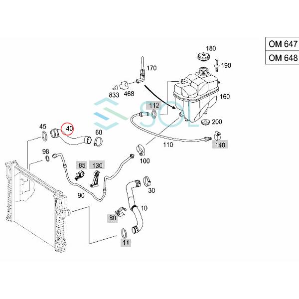 ベンツ W211 ラジエーター ロアホース ウォーターホース E240 E320 2115010482 出荷締切18時｜solltd｜02