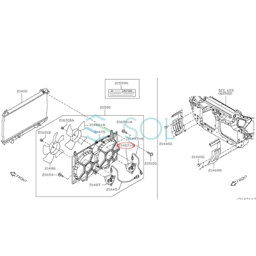 日産 スカイライン(CPV35 PV35) フェアレディZ(HZ33 Z33) ラジエーター ブロアファン 電動ファンモーター 21487-CD00A 21487-CD000｜solltd｜06