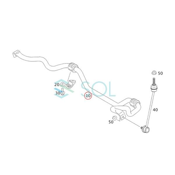 ベンツ W221 フロント トーションバー(スタビライザー) マウント ブッシュ 左右セット S350 S500 S550 2213231765 出荷締切18時｜solltd｜02