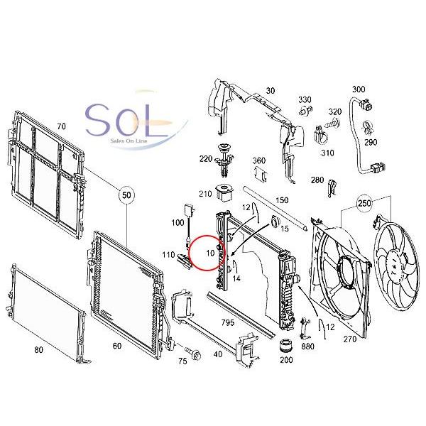 ベンツ　W221　W216　2215000503　CL63　S500　M272　M275　M276　M156　S600　2215002603　S550　CL550　S350　M273　2215000203　CL600　ラジエーター　S63