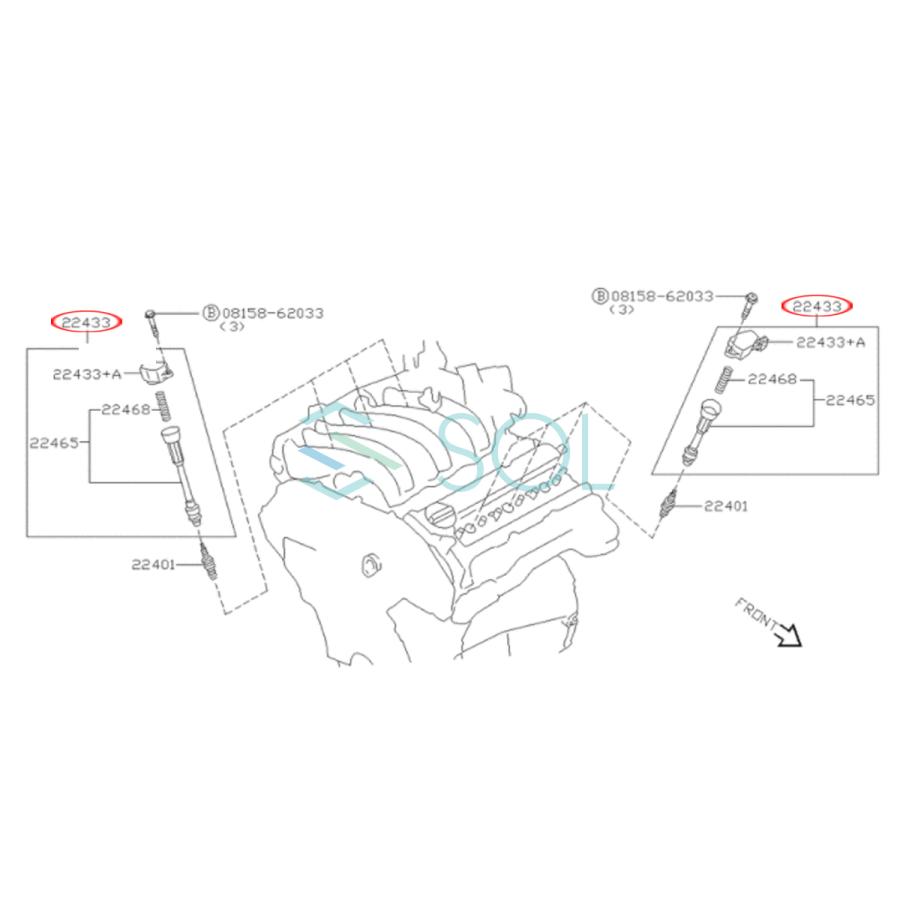 日産（NISSAN） スカイライン NV35 V35 イグニッションコイル 6本 22448-AL515 22448-AL510 22433 ...