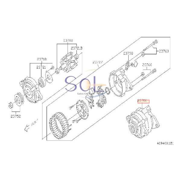 SUBARU スバル レガシィB4 BE5 BL5 オルタネーター 23700AA440 SUBARU スバル レガシィB4 BE5 BL5 オルタネーター 23700AA440