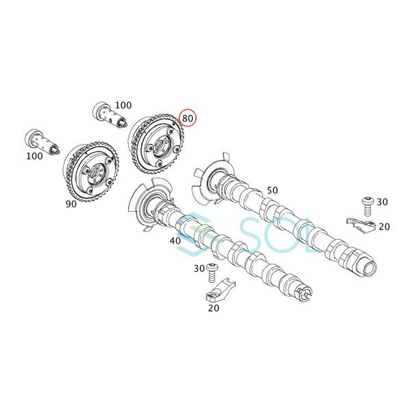 M　ベンツ126-107エンジン-カムシヤフトセツト販売 Mercedes-Benz（メルセデス・ベンツ） ベンツ カムシャフトバルブ