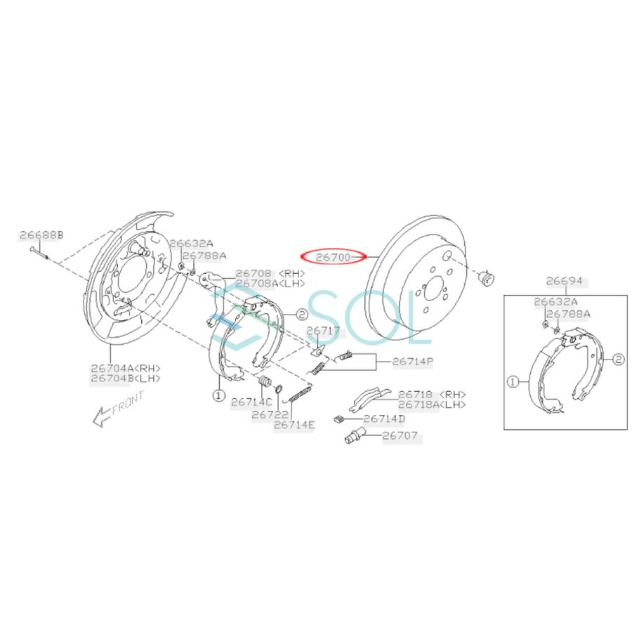 SUBARU（スバル） HAPAD BRZ ZC6 リア ブレーキローター ディスク