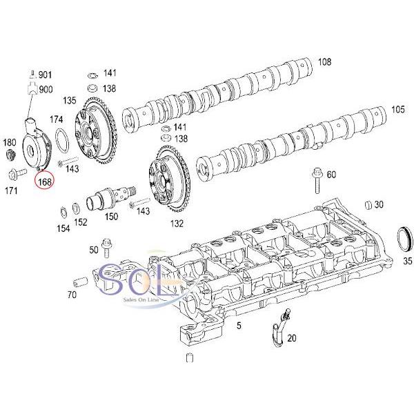 ベンツ W203 W204 W208 R171 カムシャフト アジャスターセンサー C180 C200 C230 CLK200 SLK200 2710510177 出荷締切18時｜solltd｜02