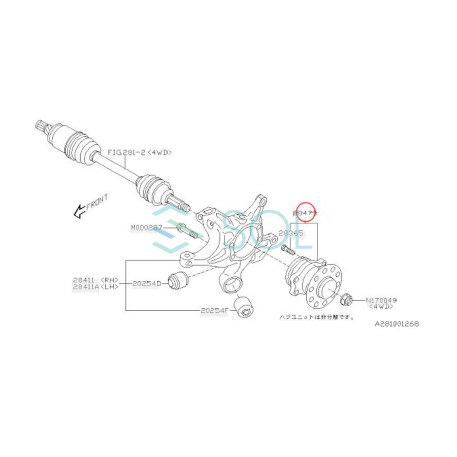 SUBARU（スバル） CAPSOL インプレッサ G13 リア ハブベアリング