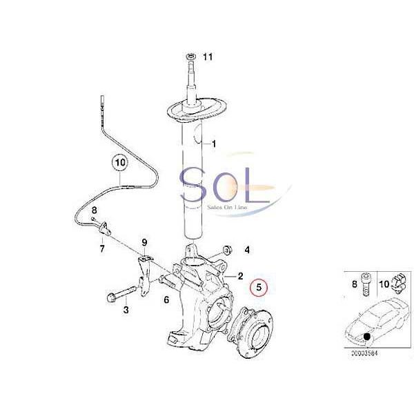 BMW E39 フロント ホイールハブ 左右共通 525i 528i 530i 540i 31221093427 出荷締切18時｜solltd｜02