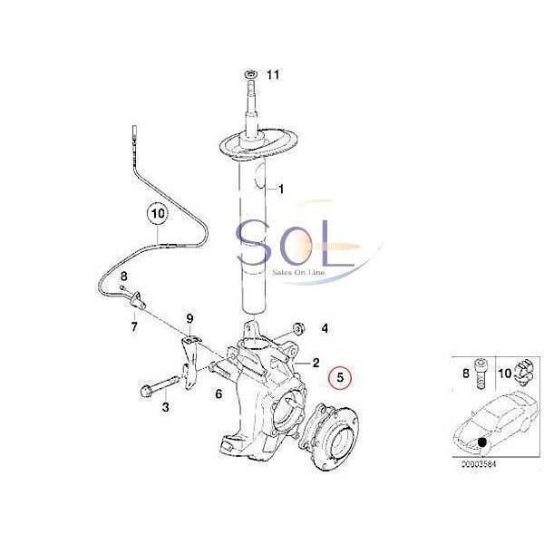 BMW E39 フロント ホイールハブ 左右セット 525i 528i 530i 540i 31221093427 出荷締切18時｜solltd｜03