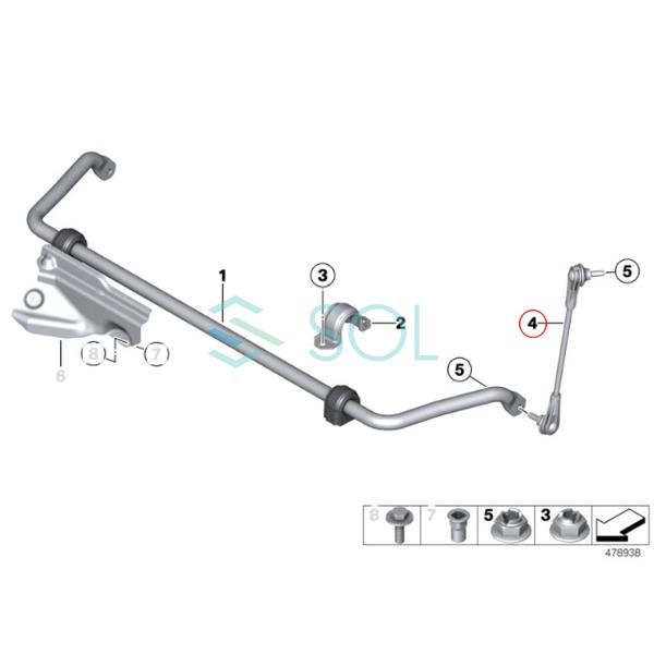 BMW CAPSOL BMW F30 F31 F34 F32 F33 F36 フロント スタビリンク 左右