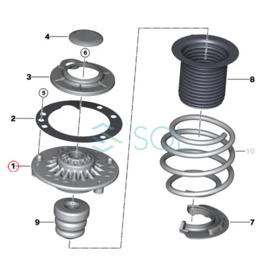 BMW F40 F44 F45 F46 フロント ショック アッパーマウント 左右共通