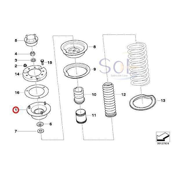 フロントショック アッパーマウント サポートベアリング 左右セット 3シリーズ Zシリーズ BMW E36 Z3 Z4 E85 E86 318i 320i 2.2i 3.0i 等｜solltd｜06