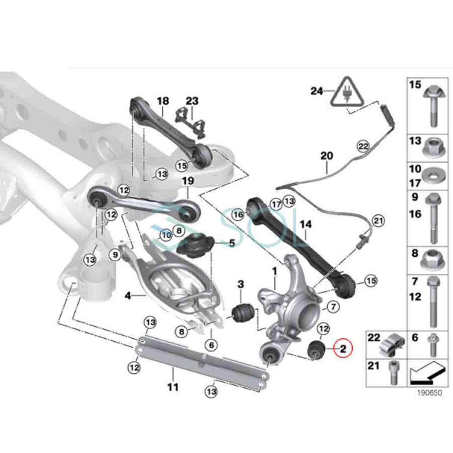 BMW BMW E90 E91 E92 E93 トレーリングアーム ブッシュ 左右共通 320i