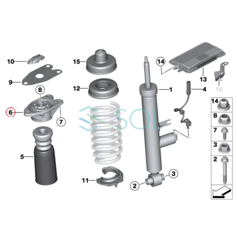BMW BMW F22 F44 F45 F46 リア ショック アッパーマウント 左右セット