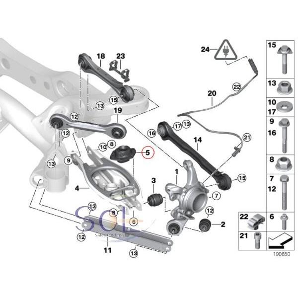 BMW E90 E91 E92 E93 リア ショック ラバーマウント 左右共通 116i 