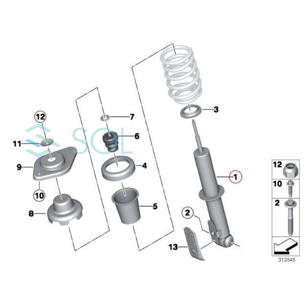 BMW MINI R56 R58 リア ショックアブソーバー 左右セット 33526853964 