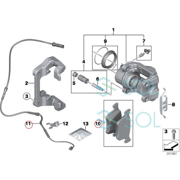 BMW F20 F22 F23 F30 F31 F34 フロント ブレーキパッド + ブレーキパッドセンサー 116i 118i 220i 320i 328i 34106859182 34356792289|solltd|02