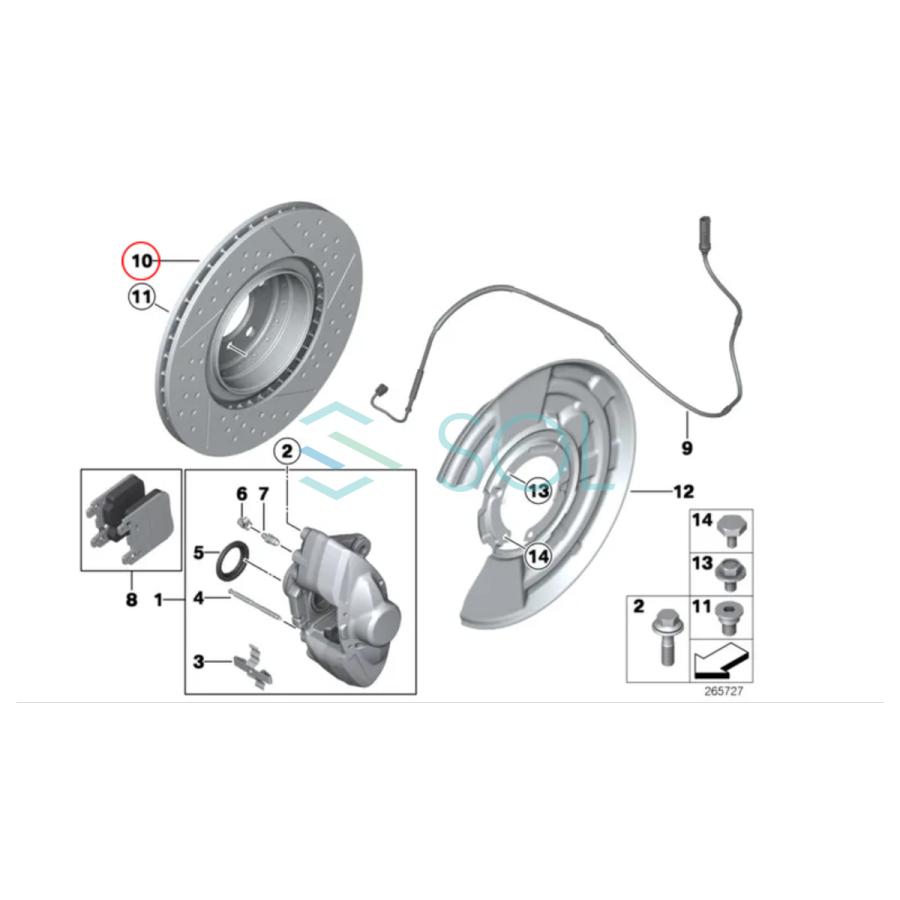 BMW BMW F30 F31 F32 リア ブレーキローター ブレーキディスク 左右