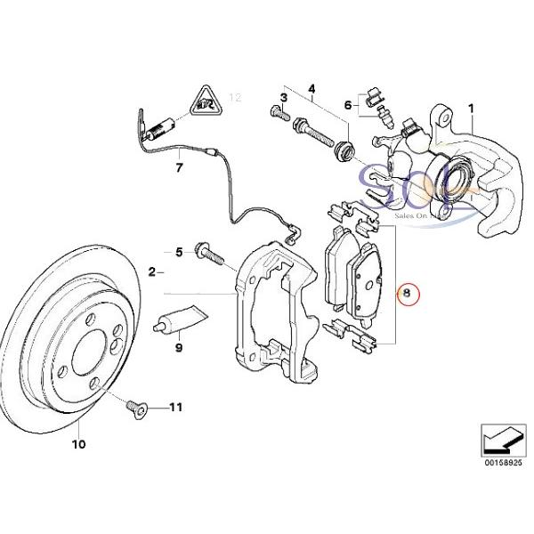 リア ブレーキパッド ディスクパッド 左右セット BMW MINI ミニクーパー R55 R56 R57 R58 R59 34216778327 出荷締切18時｜solltd｜03