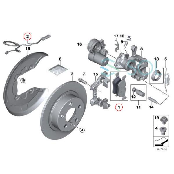 BMW HAPAD リア ブレーキパッド + ブレーキパッドセンサー BMW F40 F48