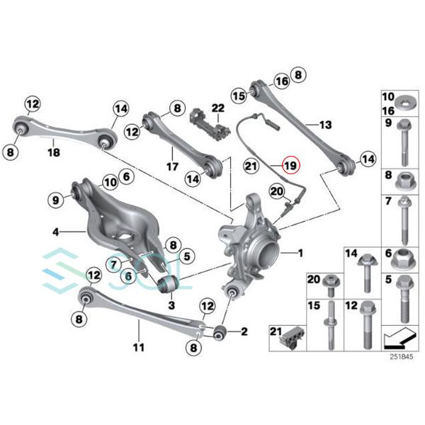 BMW BMW F30 F31 F80 リア スピードセンサー ABSセンサー 左右共通