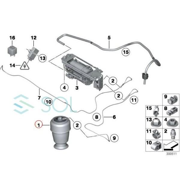 BMW ロワリングF01/F02/E65/E66/E70/E61リアエアサス車用 Amazon | ペア リアエアサスペンション 37126791675 BMW F01 F02