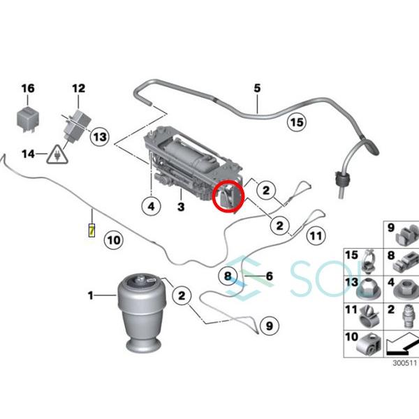 BMW F07 F11 F01 F02 エアサス バルブブロック 523i 528i 535i 550i 740i 750i 740Li 750Li 760Li 37206875176 37206789450 37206864215｜solltd｜04