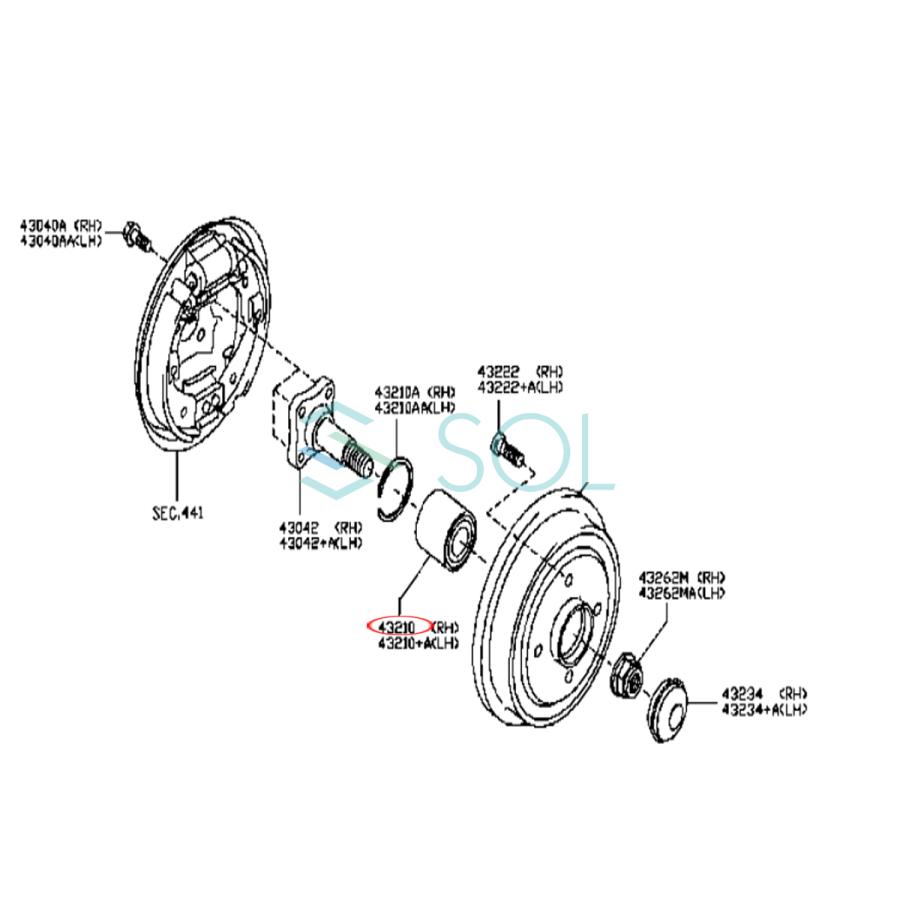 日産（NISSAN） マーチ K13 リア ホイールハブベアリング 左右共通