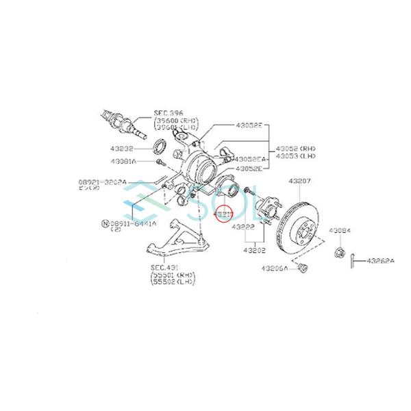 日産（NISSAN） シルヴィア S15 リア ホイールハブベアリング 左右共通