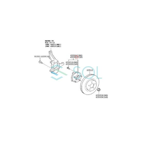 トヨタ（TOYOTA） アルファード AGH30W フロント ハブベアリング