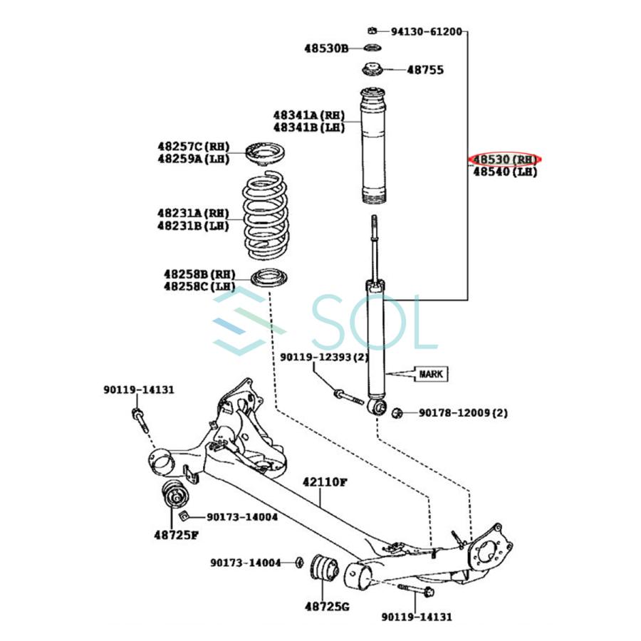 トヨタ（TOYOTA） 30系 プリウス ZVW30 全年式対応 前後左右1台分
