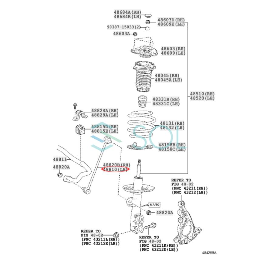 CAPSOL トヨタ プリウス ZVW50 フロント スタビリンク ナット付 左右セット 48820-47040 18時まで即日出荷