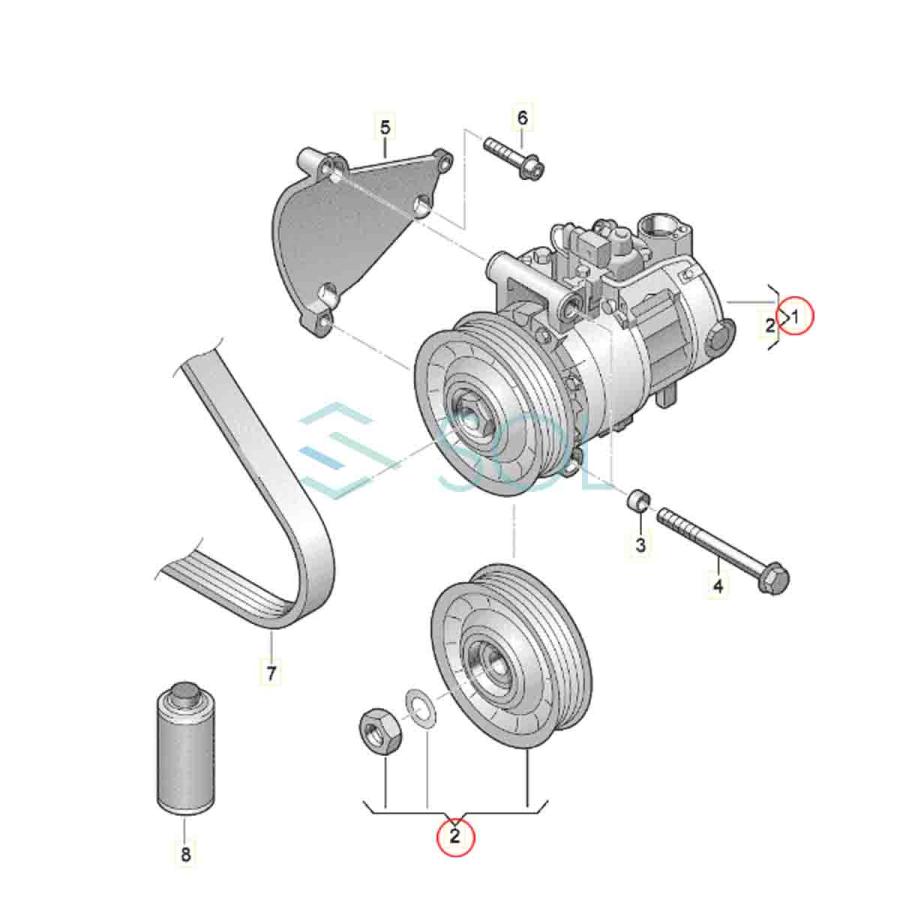 Audi アウディ A6 C7 エアコンコンプレッサー ACコンプレッサー 