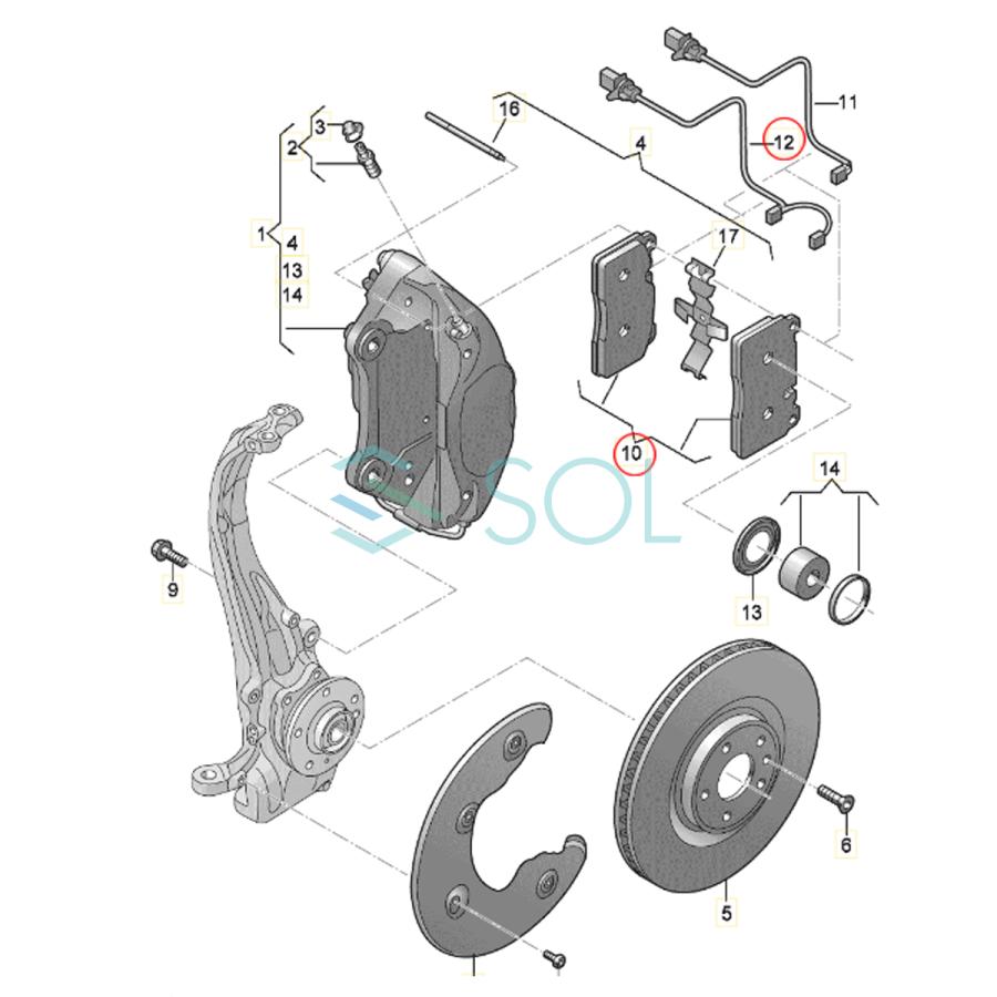 Audi（アウディ） HAPAD フロント ブレーキパッド左右 ＋ ブレーキ