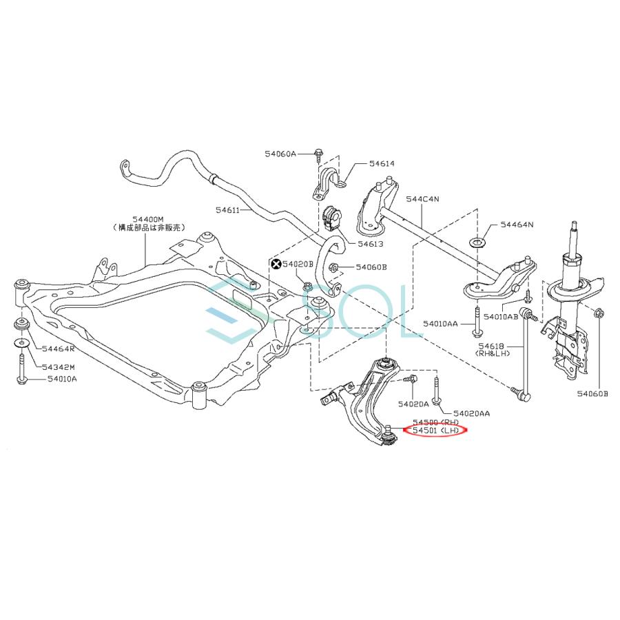 日産（NISSAN） セレナ(C25 CC25 C26 C27) ラフェスタ(B30) フロント 
