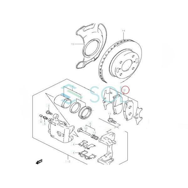 フロント ブレーキパッド 左右セット スズキ スイフト ソリオ バンディッド スプラッシュ ZC11S ZD11S XB32S 車 交換 出荷締切18時｜solltd｜03