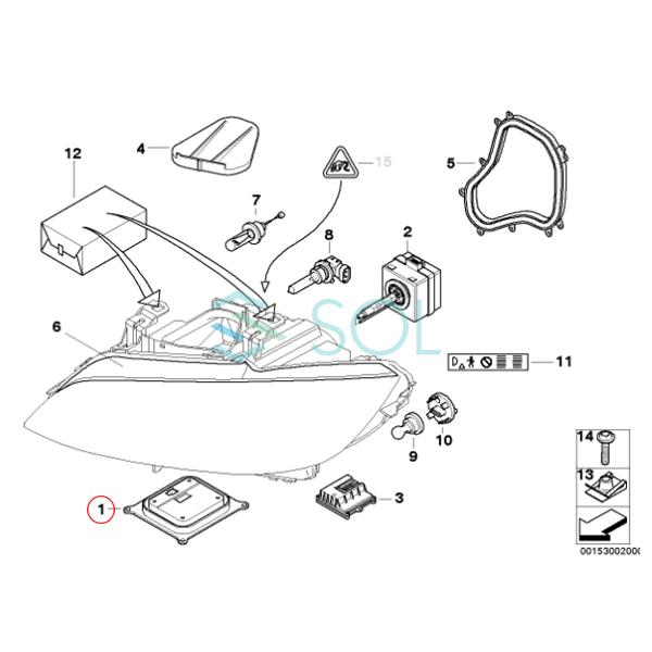 BMW MINI R56 R56LCI D1S 専用 純正キセノン用 補修バラスト 35W One Cooper CooperS JCW 63117182520 出荷締切18時｜solltd｜04