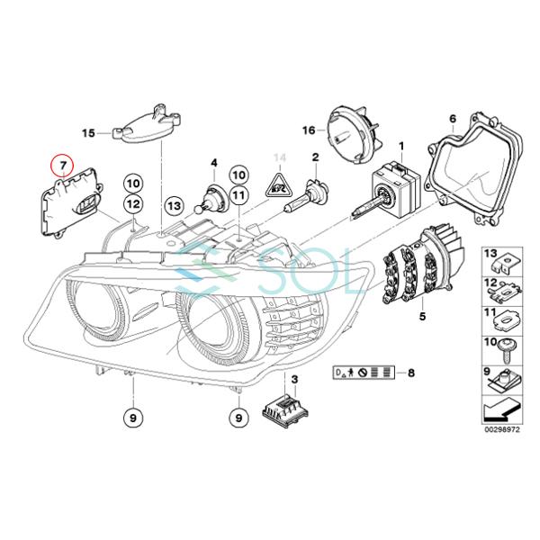 BMW X1 E84 Z4 E89 D1S 専用 純正キセノン用 補修バラスト 35W 18i 20i 20iX 25iX 28iX 20i 23i 35i 63117237647 出荷締切18時_3